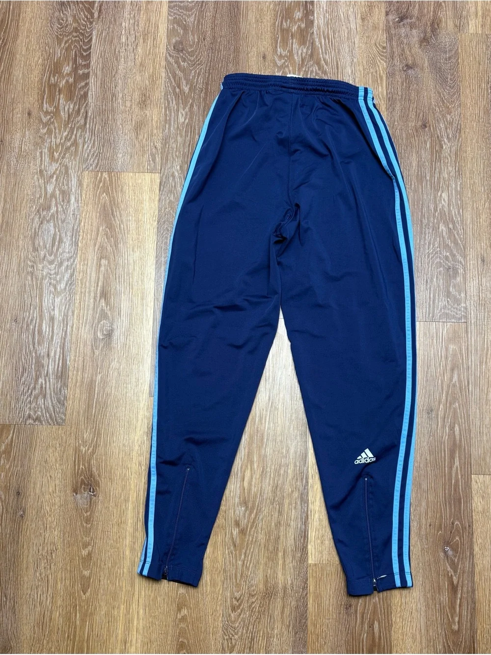 adidas Navy Joggers with Light Blue Side Stripes
